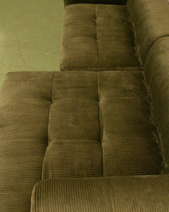 Caprese Sectional Sofa in Green Corduroy