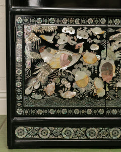 Black Mother of Pearl Curio Cabinet