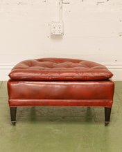 Load image into Gallery viewer, Vintage Tufted Leather Club Chair and Ottoman
