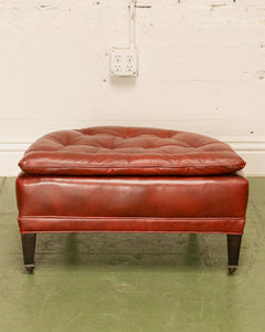 Vintage Tufted Leather Club Chair and Ottoman