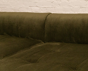 Caprese Sectional Sofa in Green Corduroy