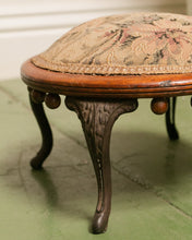 Load image into Gallery viewer, Victorian Footstool with Cast Iron Legs
