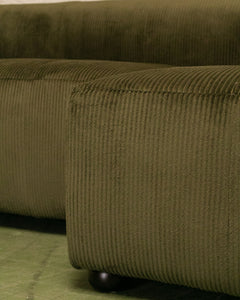 Caprese Sectional Sofa in Green Corduroy