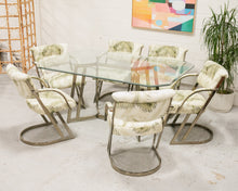 Load image into Gallery viewer, Post Modern Gold Cantilever Chairs (6) and Table Set
