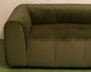 Caprese Sectional Sofa in Green Corduroy