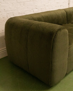 Caprese Sectional Sofa in Green Corduroy