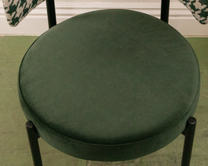 Houndstooth with Green Seat Dining Chair