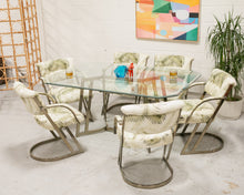 Load image into Gallery viewer, Post Modern Gold Cantilever Chairs (6) and Table Set
