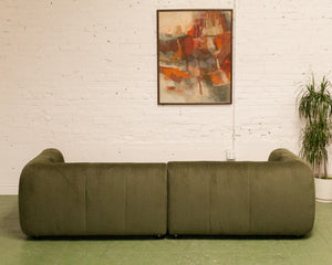 Caprese Sectional Sofa in Green Corduroy