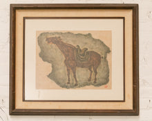 Load image into Gallery viewer, Vintage Stone Rubbing Painting A Neighing Horse Taiwan Republic of China
