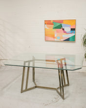 Load image into Gallery viewer, Post Modern Gold Cantilever Chairs (6) and Table Set
