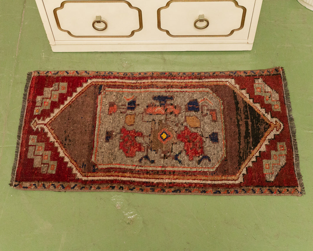 Vintage Hand-knotted Wool Rug, Circa 1950's Turkish Kars Rug