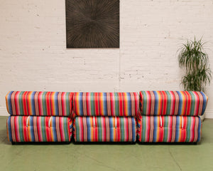 Striped Low Profile Modular Sofa