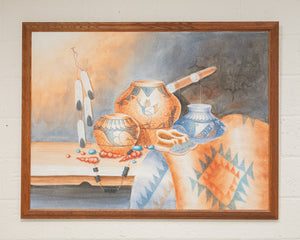 Vintage Pottery Still Life, Framed