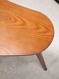 Walnut Boomerang Coffee Table with Round Legs