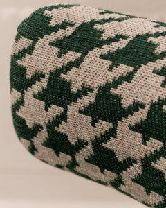 Houndstooth with Green Seat Dining Chair