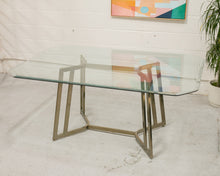 Load image into Gallery viewer, Post Modern Gold Cantilever Chairs (6) and Table Set
