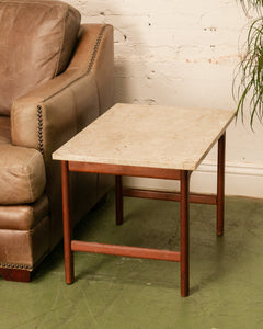 Travertine Top Side Table