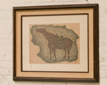 Load image into Gallery viewer, Vintage Stone Rubbing Painting A Neighing Horse Taiwan Republic of China
