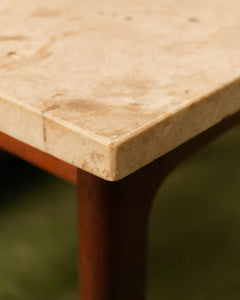 Travertine Top Side Table