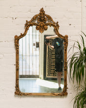 Load image into Gallery viewer, Vintage Gold Gilt Antique Ornate Roses Motif Regency Wall Mirror
