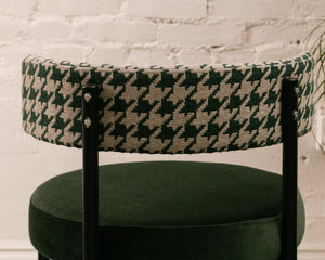 Houndstooth with Green Seat Dining Chair