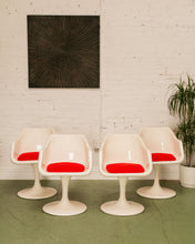 Load image into Gallery viewer, Vintage Set of 4 Tulip Armchairs with Red Seats
