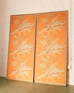 Pair of Japanese Fabric Panels