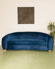 Load image into Gallery viewer, Electric Blue Curved Back Sofa
