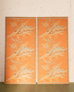 Pair of Japanese Fabric Panels