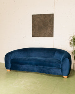 Electric Blue Curved Back Sofa