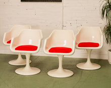 Load image into Gallery viewer, Vintage Set of 4 Tulip Armchairs with Red Seats
