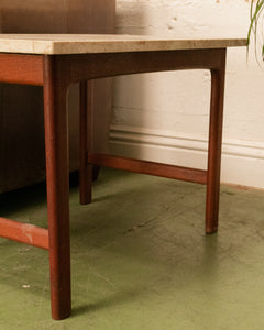 Travertine Top Side Table