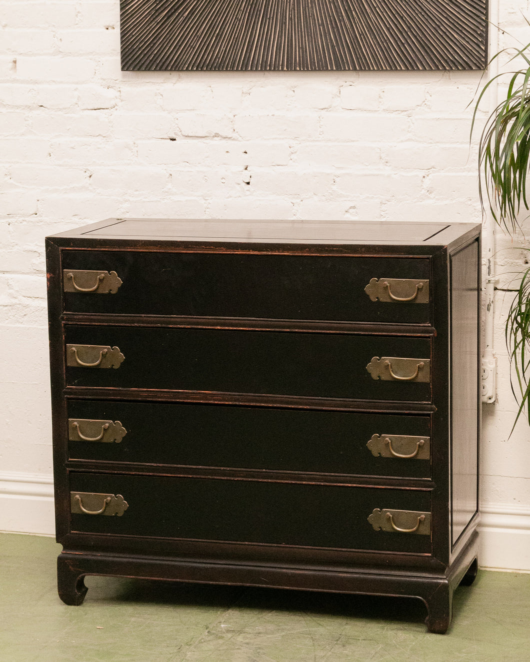 Antique Chest of 4 Drawers in Black