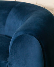 Load image into Gallery viewer, Electric Blue Curved Back Sofa
