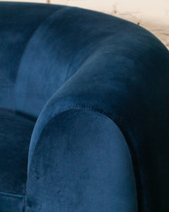 Electric Blue Curved Back Sofa