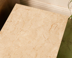 Travertine Top Side Table