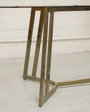 Load image into Gallery viewer, Post Modern Gold Cantilever Chairs (6) and Table Set
