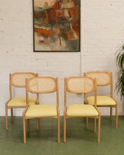 Load image into Gallery viewer, Modern Oak and Rattan Dining Chairs
