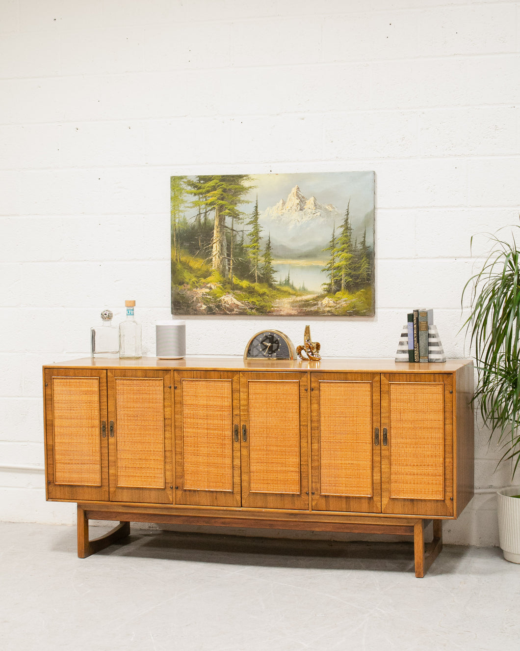 Caning Mid Century Vintage Chest of Drawers