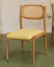 Load image into Gallery viewer, Modern Oak and Rattan Dining Chairs
