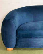 Load image into Gallery viewer, Electric Blue Curved Back Sofa
