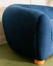 Load image into Gallery viewer, Electric Blue Curved Back Sofa
