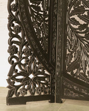 Load image into Gallery viewer, Black Ornate Wood Carved Round Room Divider
