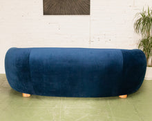 Load image into Gallery viewer, Electric Blue Curved Back Sofa
