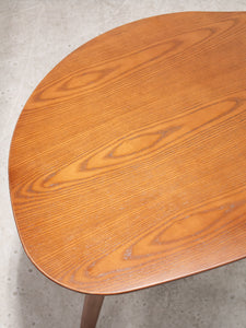 Walnut Boomerang Coffee Table with Round Legs