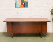 Load image into Gallery viewer, Walnut Restored Executive Mid Century Desk
