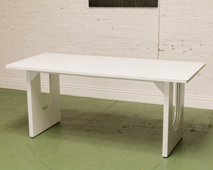 Modern White Sculptured Dining Table