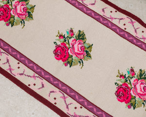 Roses Runner Rug Needlepoint