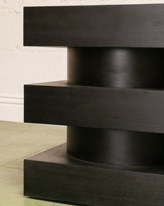 Black Stacked Square Side Table